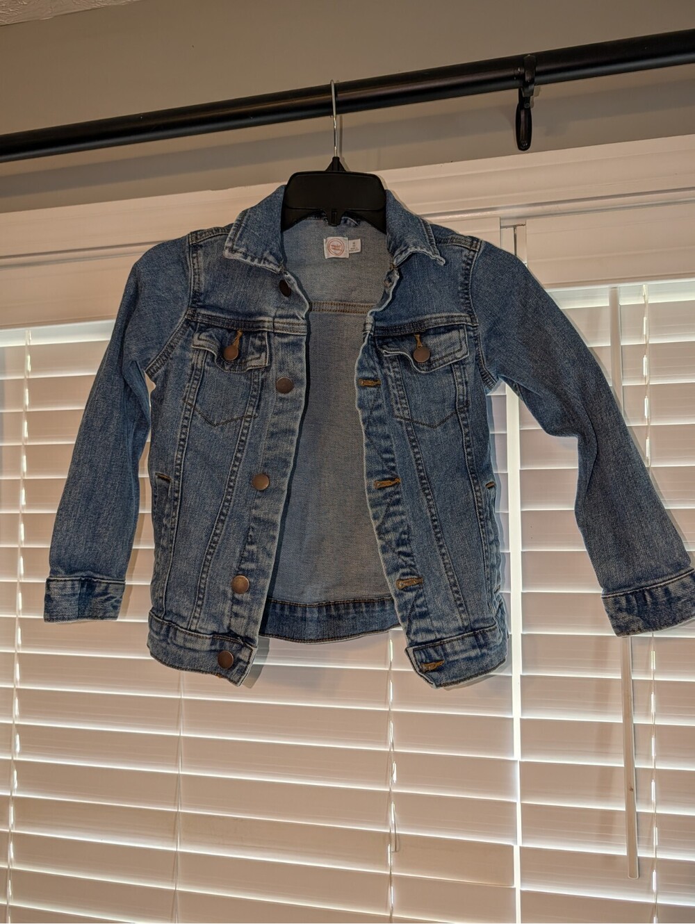 Wonder Nation Jean Jacket Black Denim Pockets size youth medium 8